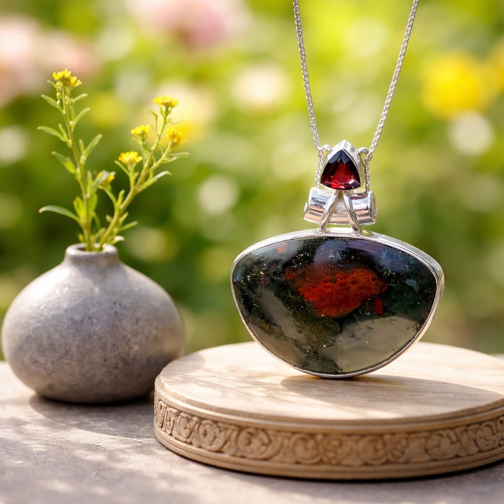 Bloodstone & Garnet Necklace - Picture 10 of 13
